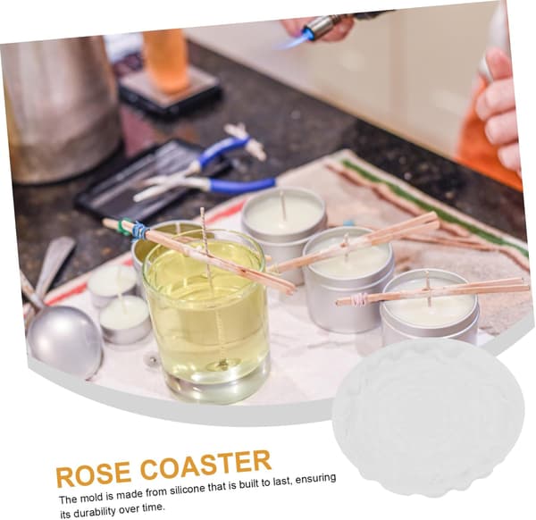 Craft Silicone Molds 2pcs Resin Mold Kit Rose Pattern Coaster Silicone Molds