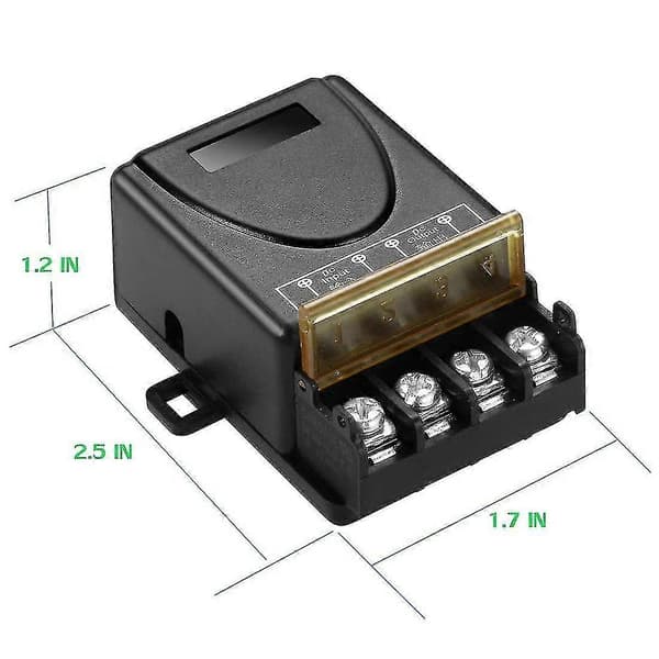 Wireless Remote Control, DC12V/24V/48V/72V RF Remote Control with 300m Range for Anti-theft Alarm (12