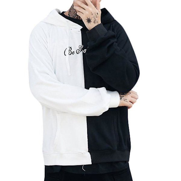 Hettegenser for menn, tenåring, Smiley-trykk, motegenser, jakke, pullover M