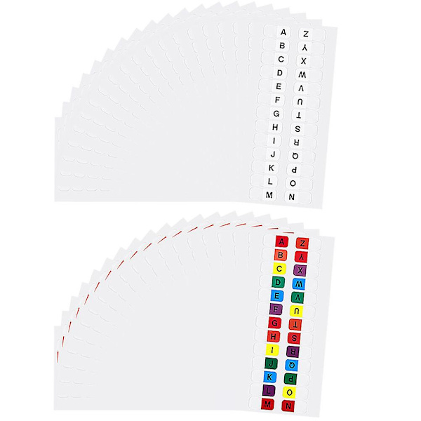 40 arkkia sivumerkintälaput Aakkoslaput Muoviset muistikirjan aakkoslaput Itsekiinnittyvät sivulaput Lajitelmaväri 16,9X6,5CM