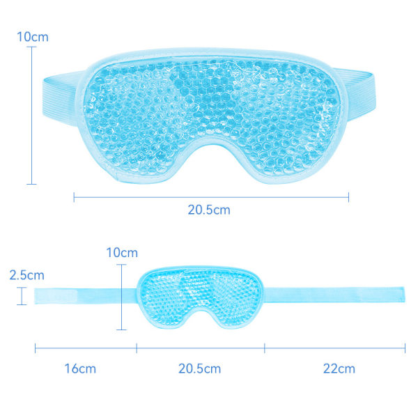 Avkjølende øyemaske med gelperle, gjenbrukbar kald komprimeringsispakke Sovende øyekjøleputer for etter øyelokkskirurgi, hevelser