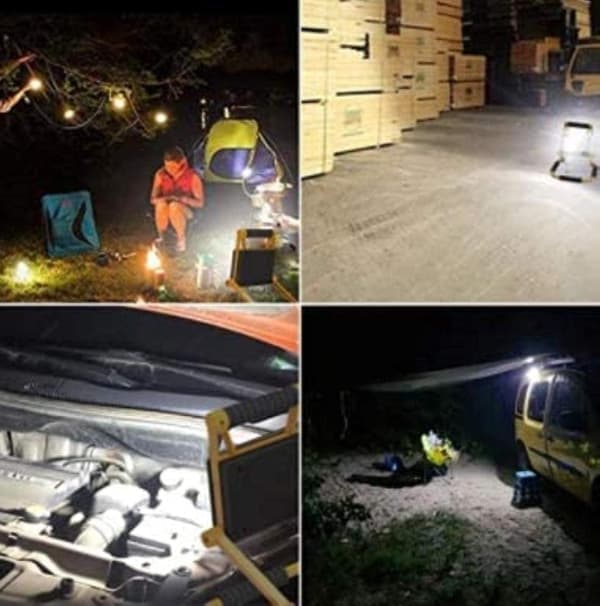 Foldable LED Headlight Rechargeable IP65 Rotating Work Light for Construction Garden [Ho]
