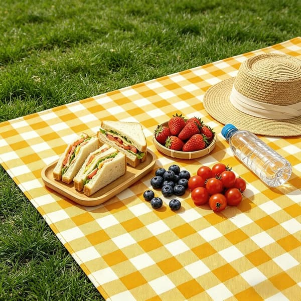 2M*2M Picnic Blanket, Waterproof Picnic Mat, Foldable Picnic Mat with Handle