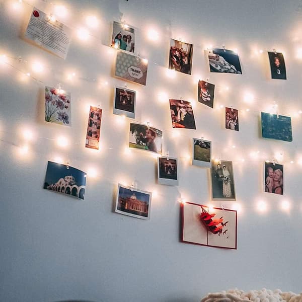 Photo Clip Light String 5m 50 Lights Light String with 20 Transparent Clips for Hanging Photos, Light String with Clips - Perfect Dorm Bedroom