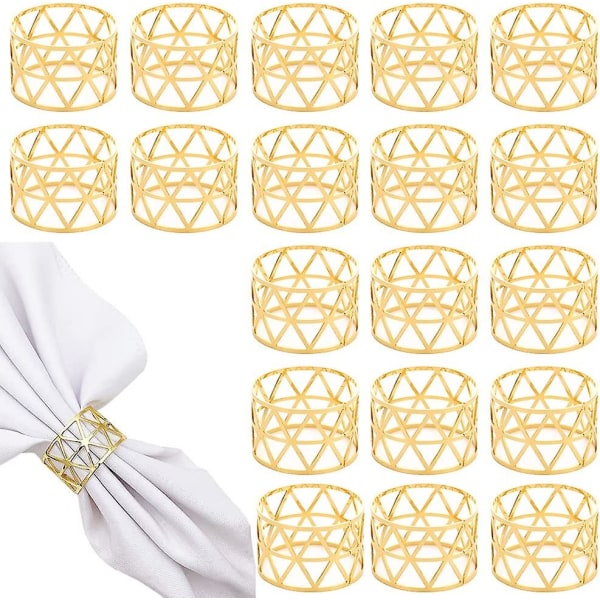 Metal servietring, sæt med 20 hule servietringe servietholder metal serviet holder ring til bryllup middagsbord dekoration