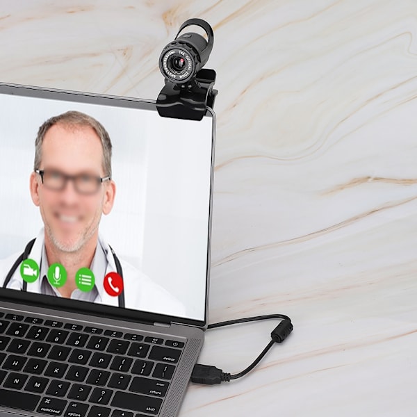 Black USB Camera High Definition Built-in Digital Microphone with Clip-on Base Computer Accessories