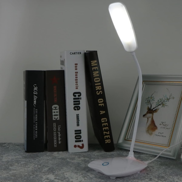 Fällbar Ögonstudie Skyddskontroll Läsning Led Kontorsbord Touch-lägen Bord Sovrum Silver USB Natt Sovsal Lampor