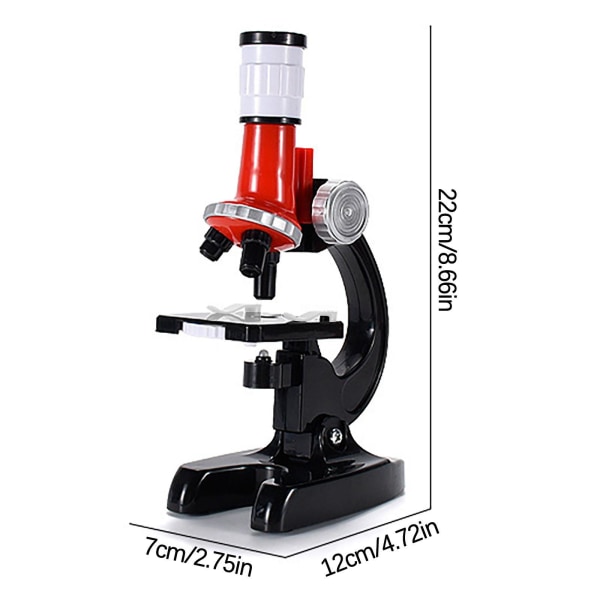 Børns Tidlig Uddannelse Biologisk Videnskab HD 1200x Mikroskop Legetøj Grundskole Børns Eksperimenter Red
