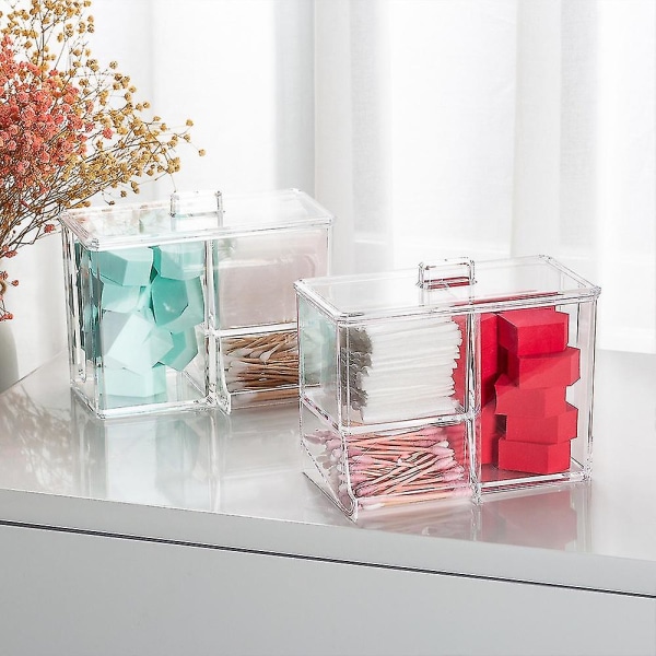 Transparent Kosmetik Opbevaringsboks Makeup Organizer Vatpind Vatrondel Opbevaringsboks Skrivebord