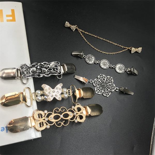 Klæde Cinch Clips Sæt, Sjal Klips, Retro Cardigan Krage Klips, Skjorte Klips, Kjole Klips Bag Cinch, Sjal Klips Trøje Klips (6 stk)