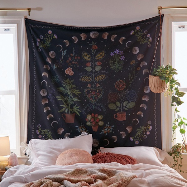 Plantevæv, Vægtæppe, Mandala Vægtæppe Æstetisk Soveværelses Dekoration, Botaniske Vægtæpper Velegnet Til Soveværelse Hjem
