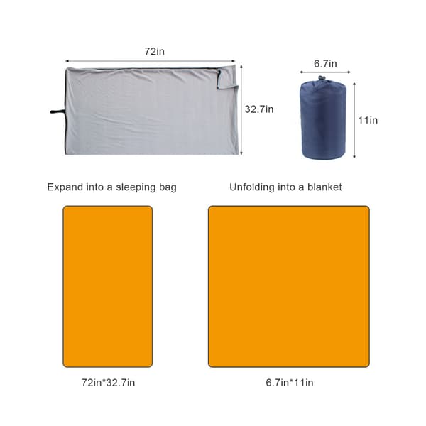 Fleece sovsäcksliner, fritidsfilt, campingsovsäcksmatta