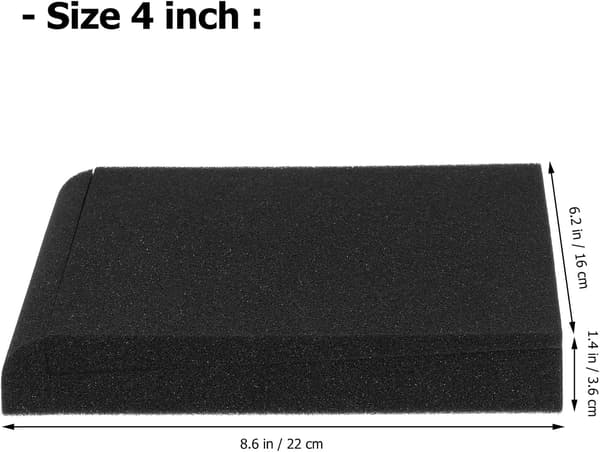 2pcs Speaker Isolation Pad Sound Frame Foam Pad Stable Vibration Absorption Black Foam Small Speaker Accessories