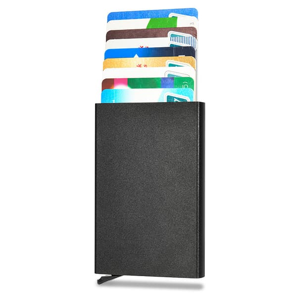 Pop-Up Card Holder - Aluminum Compartment Protects (RFID Secure)