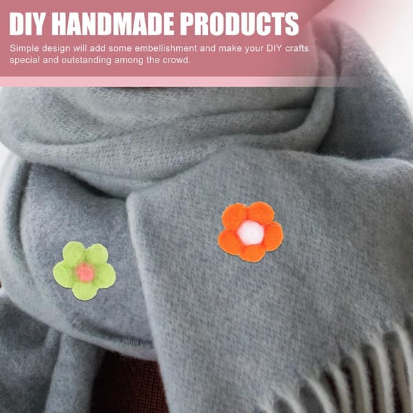 10 stk. ullfiltblomstbrosje DIY hodeplagg tilbehør for kreative