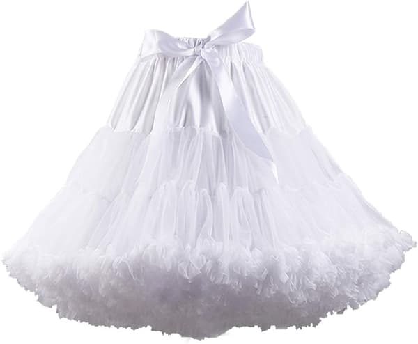 Damekjole i chiffon med elastisk talje, puffet tylskørt, prinsesseballet, danseskørt, underskørt