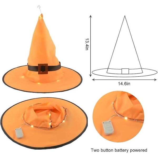Dekorationer Hexehat Udendørs 6 stk. Hængende Oplyste Glødende Hexehat Dekorationer Lysstreng Batteridrevet Dekoration Til Udendørs, Have, Træ