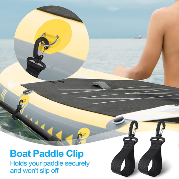 Opgraderet kajak-pagajholder, paddleboard-tilbehør, oppustelig båd-pagajopbevaring, sæt med 5 padleclips