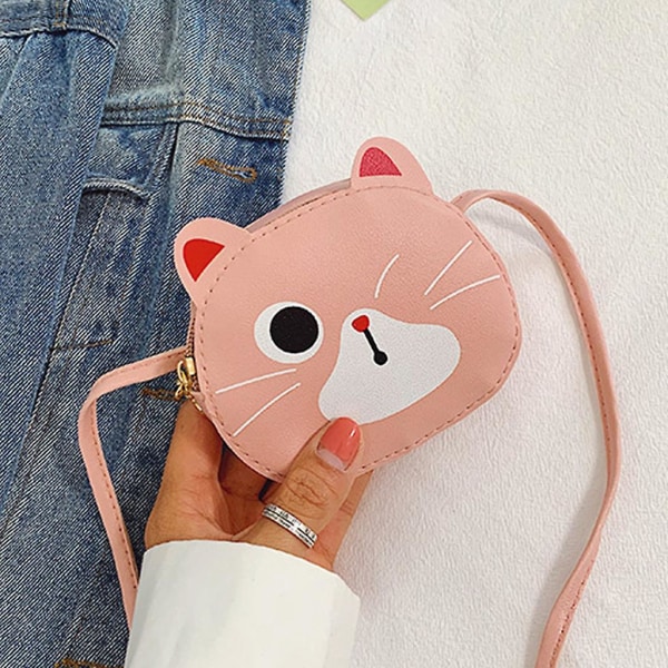 Cartoon Animal Crossbody Taske Pu Læder Skuldertasker Mini Pung Til Børn Gul