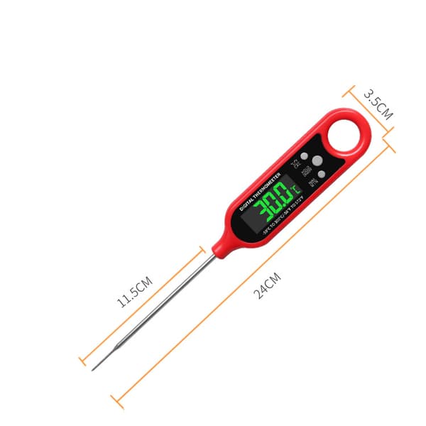 Kitchen Thermometer, IP66 Waterproof Oven Thermometer with 3s Fast Reading, Backlight & Calibration, Magnetic & Auto Shut-off