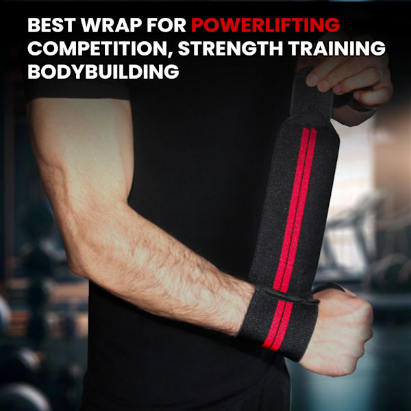 Handledsskydd för tyngdlyftningsträning - handledsstöd för bodybuildingträning - handledsskydd för män/kvinnor (svart, mörkröd)