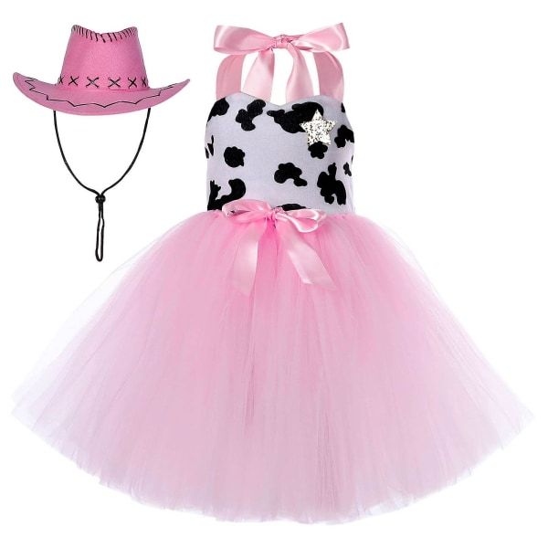 Cowgirl-asu tytöille 1-12v, bandana, syntymäpäivä, Halloween, juhla, XXLPink Pink XXL