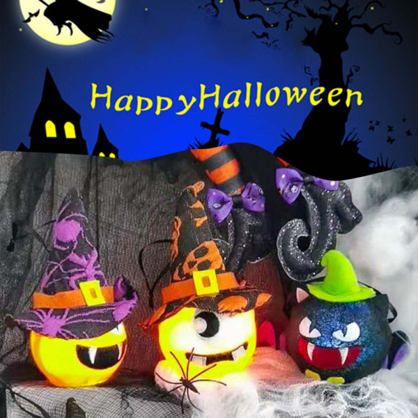 CPumpkin Lepakko Noitahattu Riippuva Koriste Valo Seinälle Kotijuhliin Sisä- ja Ulkokäyttöön