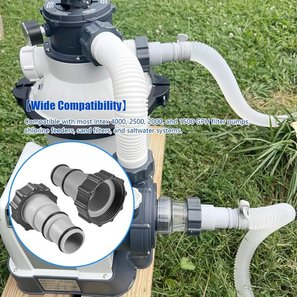 Pool Hose Connector, Pool Hose Adapter 32-38, Pool Pump Connector for Threaded Filtration Pumps and Saltwater Systems (7 pcs)