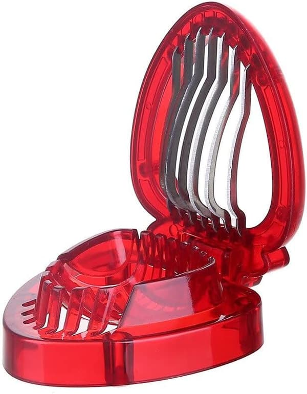 2-pack Strawberry Slicer and Huller - Stem and Leaf Remover Tool with Slicer Kitchen Gadget for Easy Berry Preparation