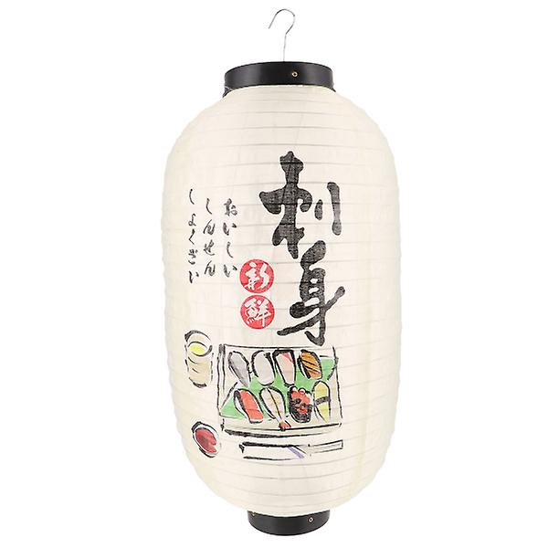 Japansk restaurang Lykta Hängande Tyg Lykta Traditionell lampskärm DekorBeige48X25X25CM Beige 48X25X25CM