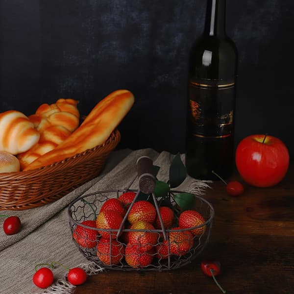 Iron for Fruit Handheld Bread with Multifunctional Basket and Handle Storage Display