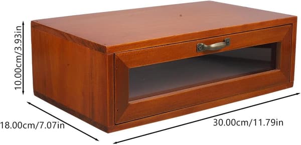 Rustikk skrivebordsorganisator med 1 skuff i tre, robust struktur, allsidig design, brun