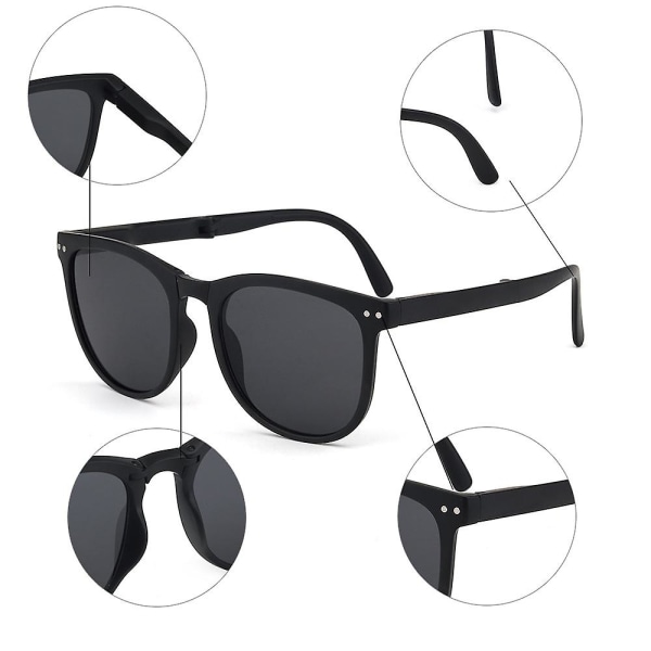 Uv400 sykkelsolbriller, sammenleggbare polariserte solbriller, Retro Square Eyewear kjørebriller, med oppbevaringspose, sykkeltilbehør Gul