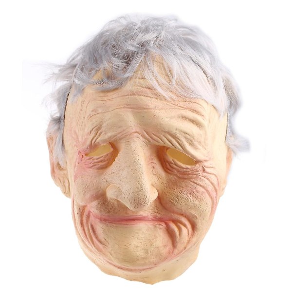 Style 1Halloween Old Man Latex Mask Smoking Grandmother Grandpa HeadgearStyle 1