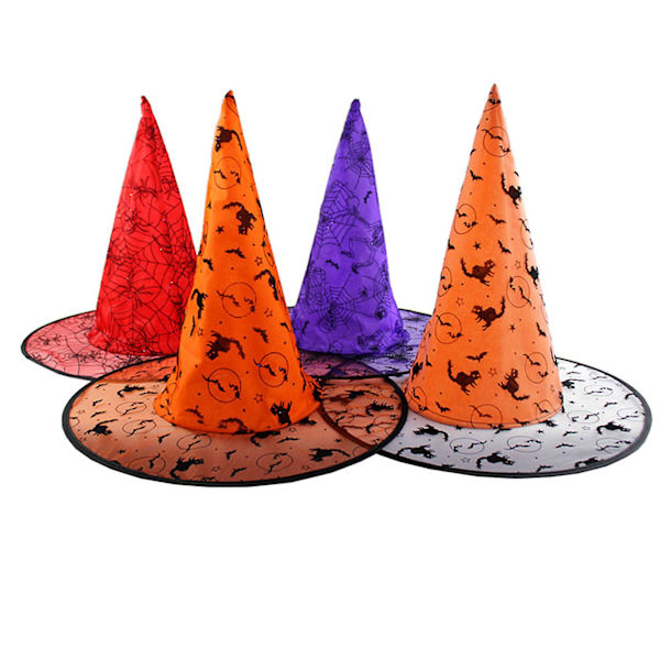 Häxhatt Halloween Påskfest Häxhatt Maskeradfest Trollkarlhatt Rekvisita HattE