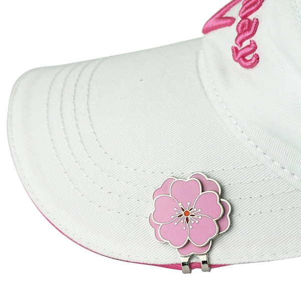 2 stk. - Blomst Golf Bold Markør med Golf Hat Clip til din ven. Golfgaver til kvinder