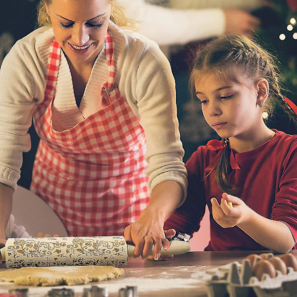 Julenisse Tryk Rullepind Udskåret Træ Præget Cookies Cookies Fudge Bageværktøjer Julepynt Diy Håndværk Ornament