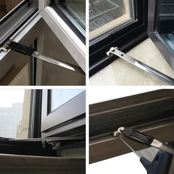 Stainless Steel Window Restrictor - Drill-Free Locking - Compatible with PVC and Aluminum - Windproof Window Stop
