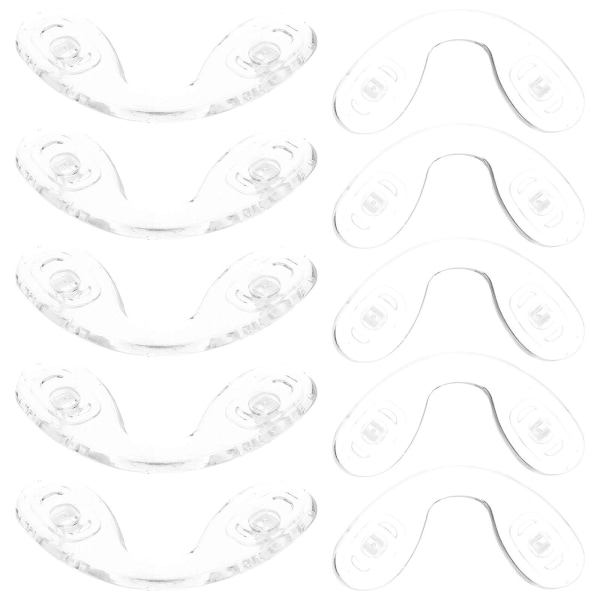 10 st Silikon Näsdynor Glasögon Silikon Flexibla Näsdynor Ersättnings Näsdynor Glasögondelar Transparent 3.1x1.7cm