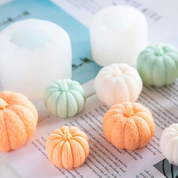 2 st ljusformar 3D skalle och pumpa silikonformar, Halloween