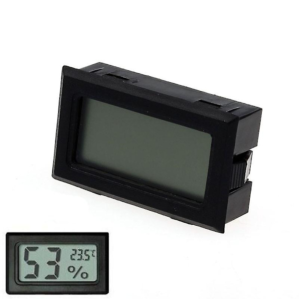 Mini Digital LCD Temperatur- og Luftfugtighedsmåler Hygrometer Indendørs Sort