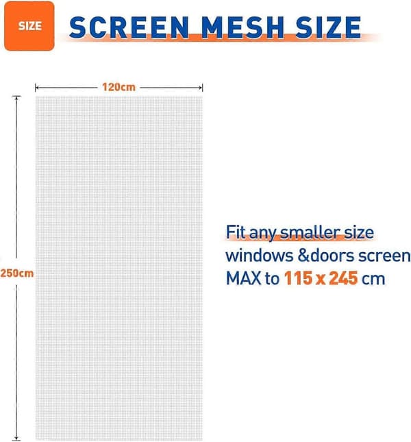 Fly screen stops fruit flies, durable insect screen roll for windows and doors, high-density DIY mesh