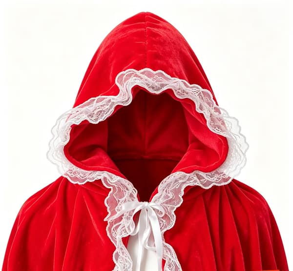 Rødhette-kappe, Halloween-kappe – perfekt for Halloween-kostymefester – hvit – 120 cm White 120CM