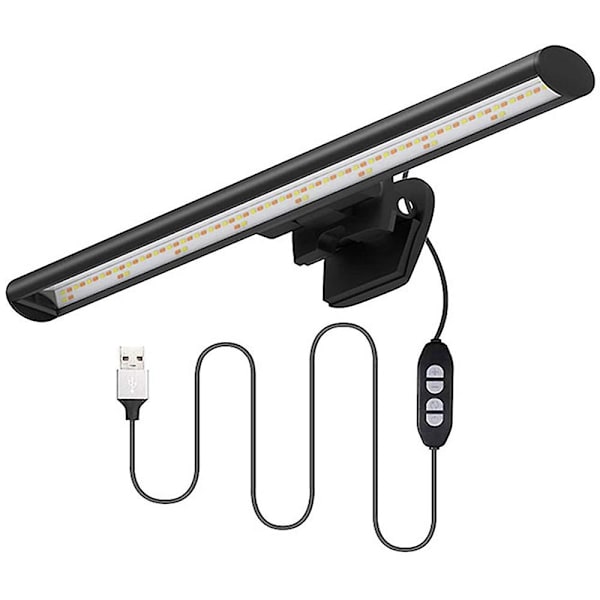 Bærbar datamaskin skjermlampe - Skjermlyslist E-lesing Led arbeidslampe - Ingen gjenskinn på skjermen for øyehelse - USB-drevet hjemmekontor skrivebordslampe - Plass-