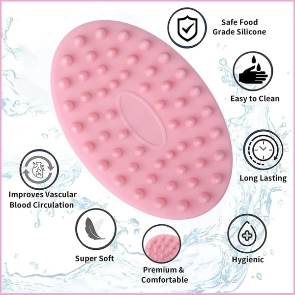 Bath & Shower Loofah Brush 2 in 1 Ansikts- och kroppsskrubb Mild kroppsborste Hud 100% Bättre Scrubber silikonkroppsborste för bad Massageborste
