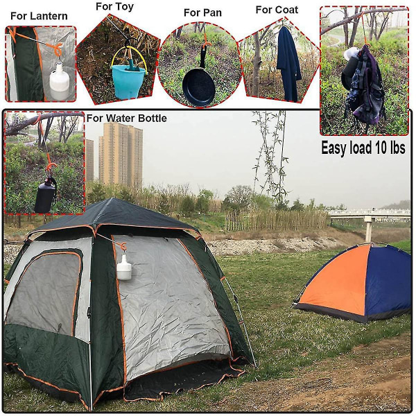 2st Camping Lykta Krokhängare Utomhuscampingutrustning Tältlampahängare Kompatibel med Campingresor,