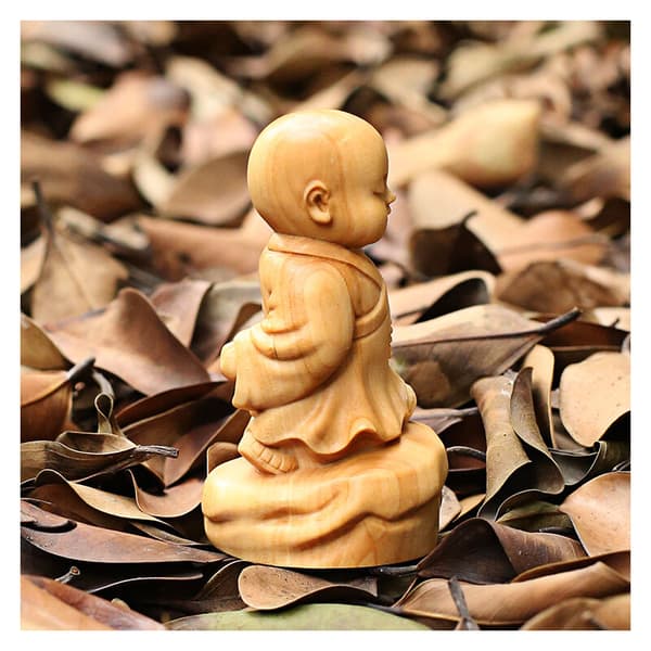 Mini Buddha-statyett Liten munkfigur Kreativa dockor Prydnader Present 8X4.5X4cm