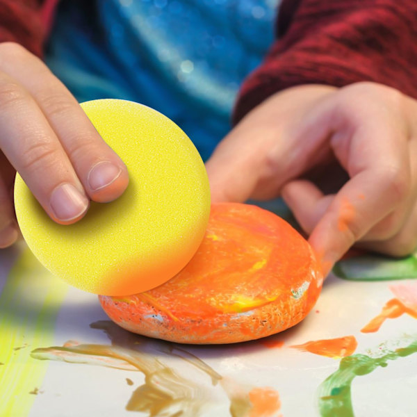 4 Pakning Runde Malesvamper Syntetiske Kunstnersvamper Keramiske Svamper for Maling, Håndverk, Keramikk, Husholdningsbruk og Mer