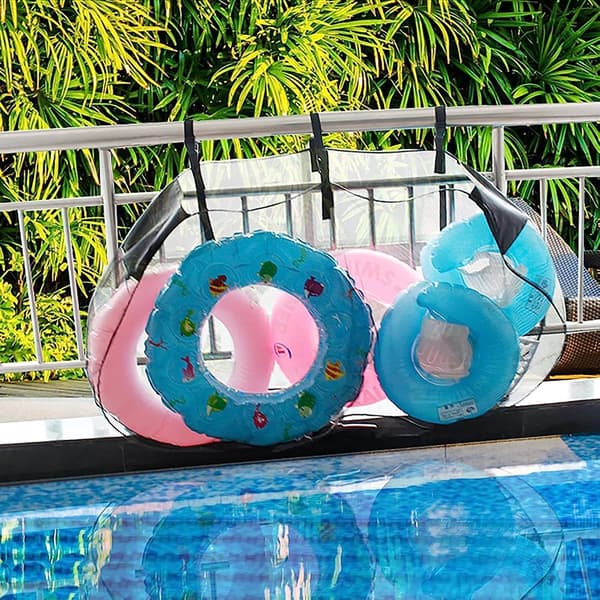 Pool Toy Storage Bag - Foldable Pool Cover Holder - Pool Accessory Storage Bag - Adjustable Pool Storage Bag