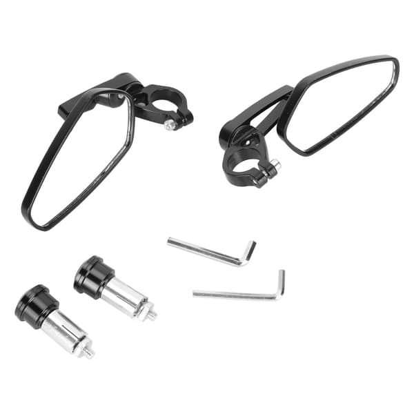 2 PCS Motorcycle Handlebar Side Mirrors High Definition Clear View Aluminum Black